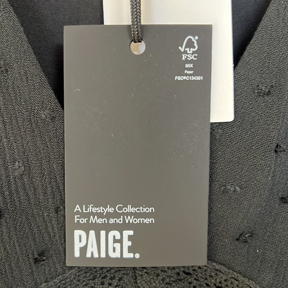 Paige Odelise Clip Dot V-Neck Long Sleeve Black Dress - Size Medium, NWT - Picture 10 of 16